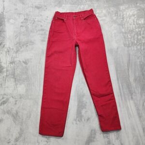 Vintage Newport News Jeans‎ Womens 28 Red High Rise Tapered Jeanology Denim Mom